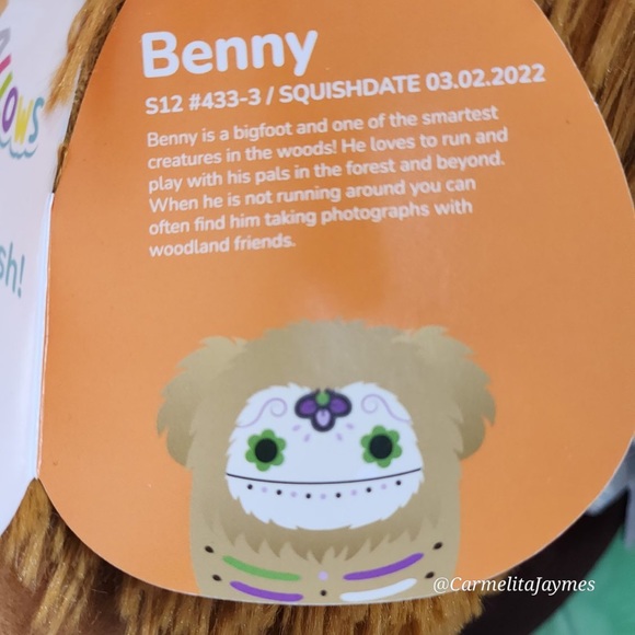 🎃 BENNY 🐾 DOTD Bigfoot Halloween 2022 Original Squishmallow By Kellytoy ☆ NWT - Picture 3 of 7